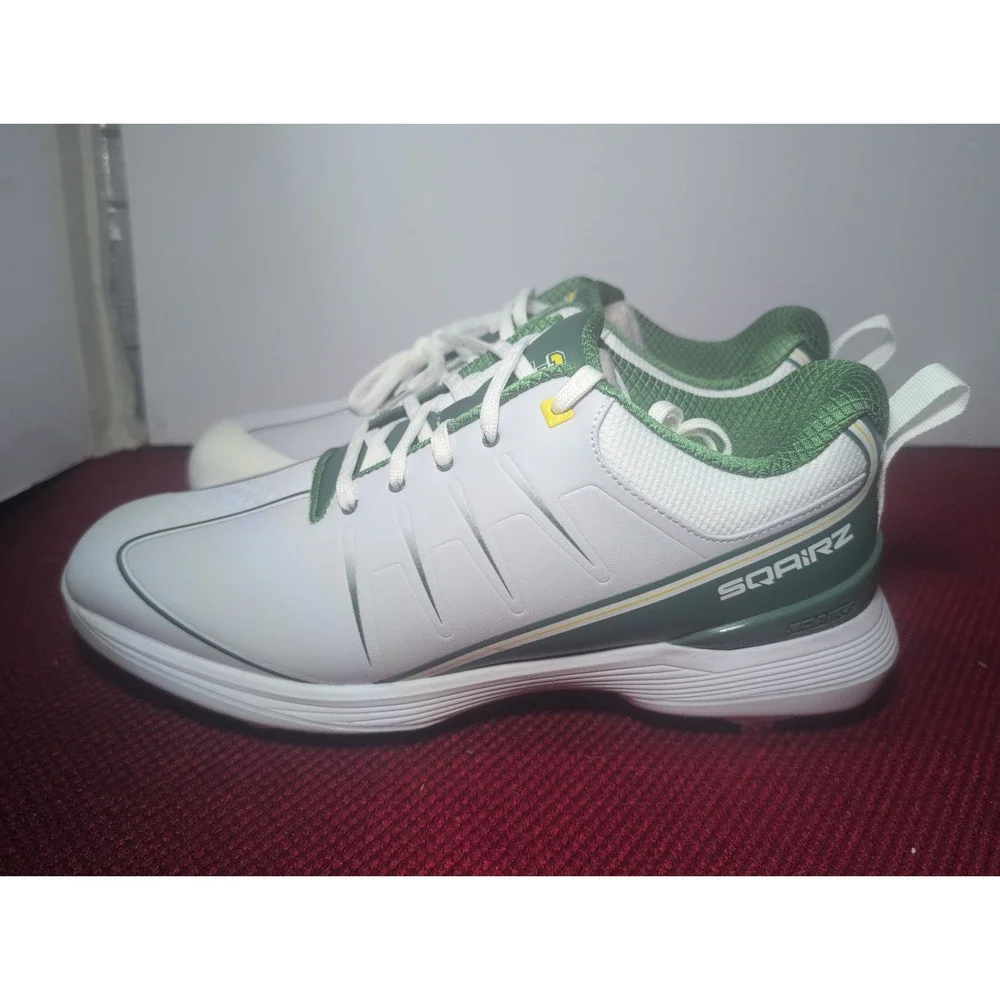 Sqairz GFP Metal Baseball Cleat Shoe Light Gray And Green Men's 11.5 Athletic